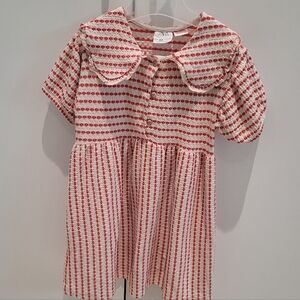 Zara Red and White Striped Dress 4-5 years